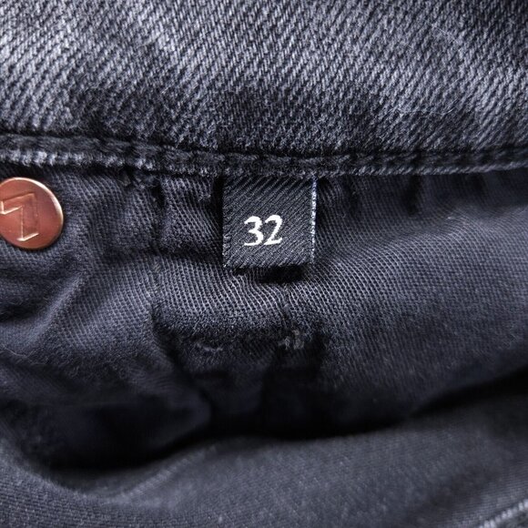 7 For All Mankind The Straight Leg Distressed Stretch Grunge Punk Emo Jean 32x30 - Picture 6 of 13